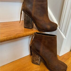 Jeffrey Campbell Brown Leather Ankle Boots 7.5